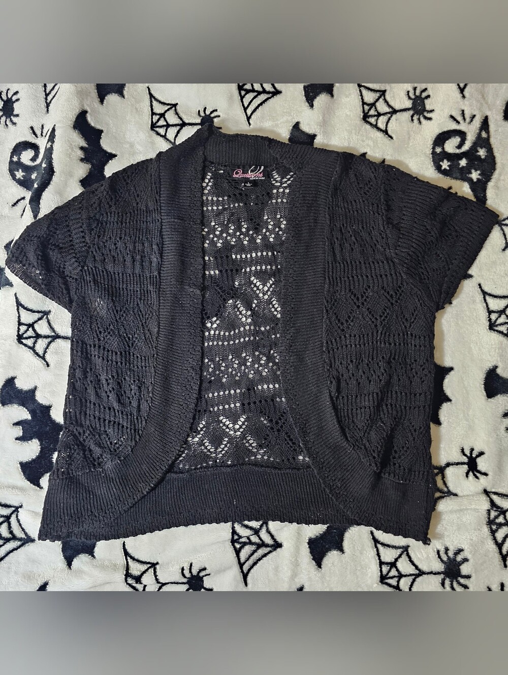 Y2K - Vintage - Questions - crochet open-front cardigan bolero shrug.